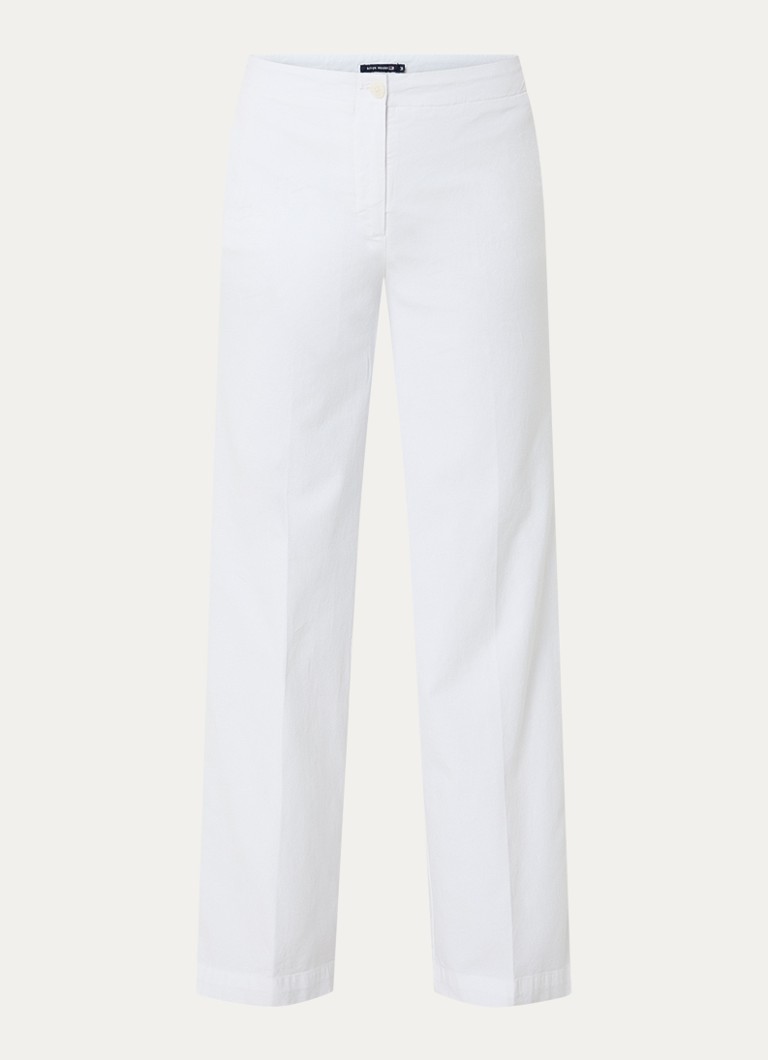 River Woods Dames High waist straight fit broek met steekzakken in de kleur Wit
