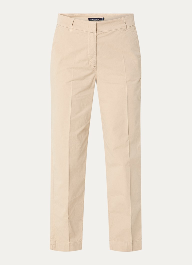 River Woods Dames High waist straight fit chino met steekzakken in de kleur Zand