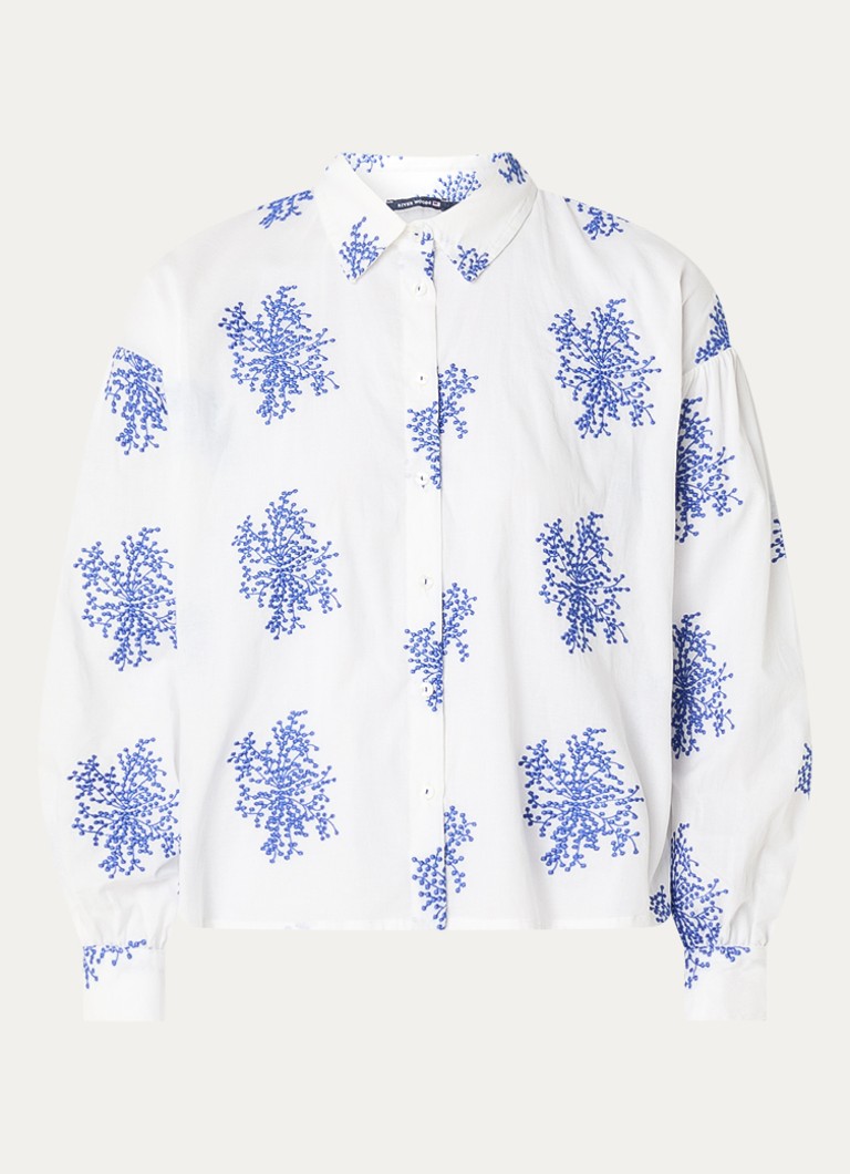 River Woods Dames Blouse met borduring in de kleur Wit