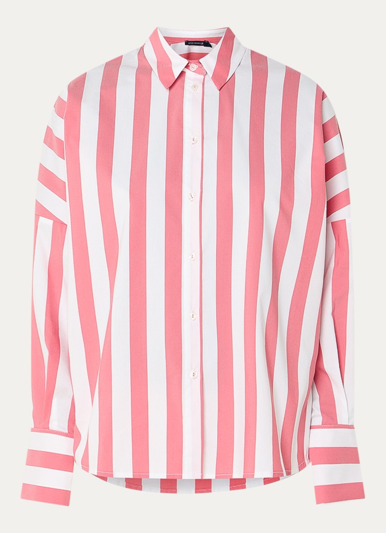 River Woods Dames Blouse met streepprint in de kleur Koraal