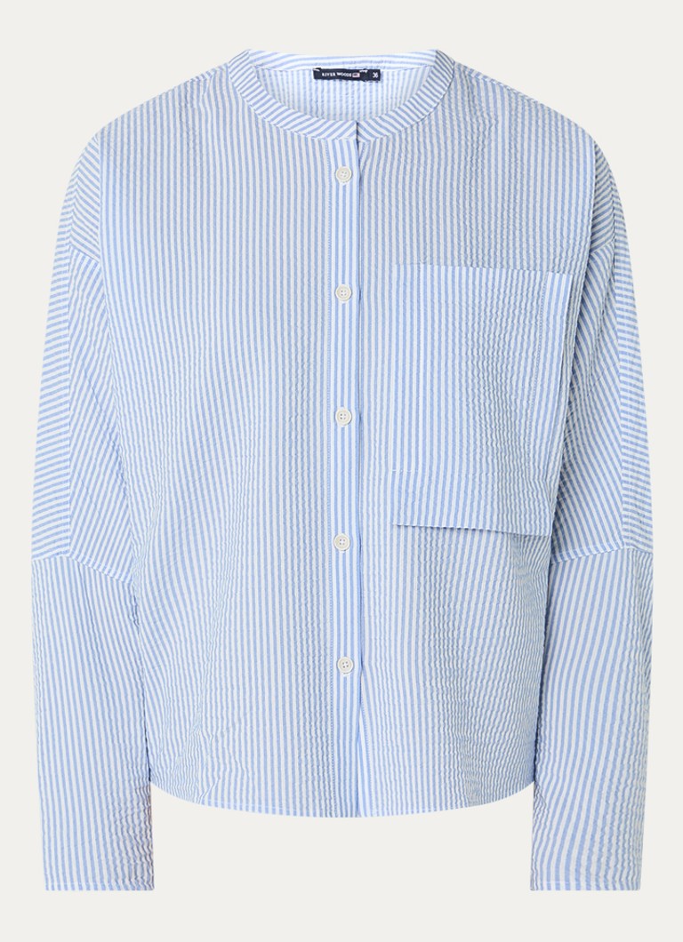 River Woods Dames Blouse met streepprint in de kleur Lichtblauw