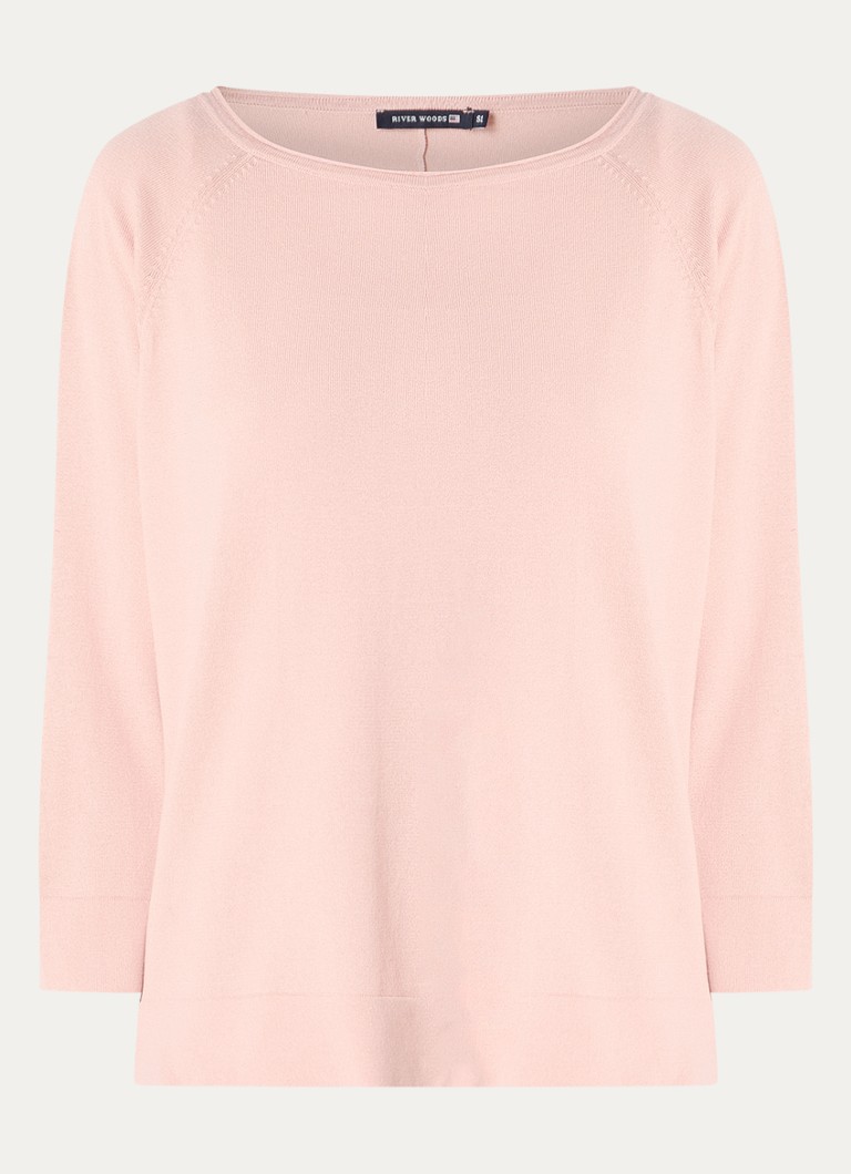 River Woods Dames Longsleeve met ronde hals in de kleur Zalmroze