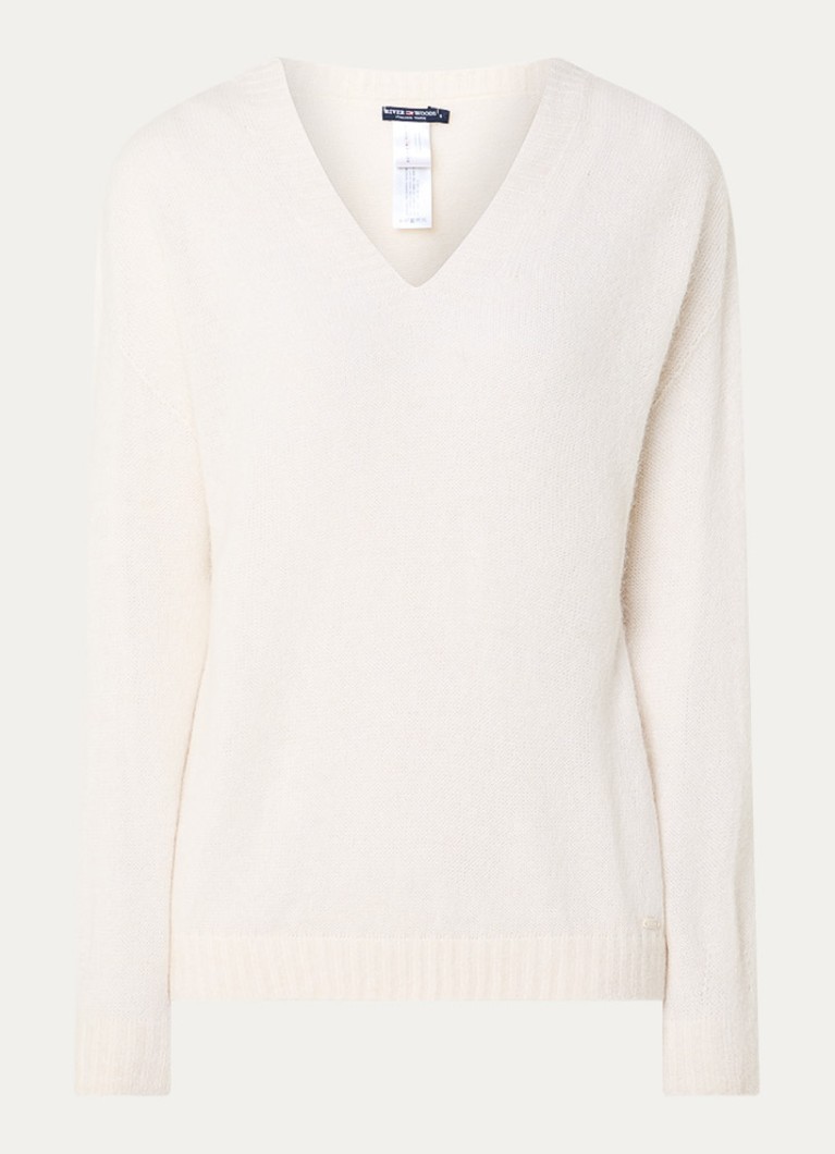 River Woods Dames Fijngebreide trui in alpaca wolblend in de kleur Creme