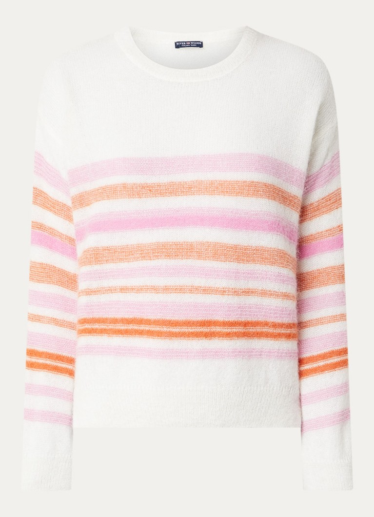 River Woods Dames Grofgebreide trui in alpaca wolblend in de kleur Creme