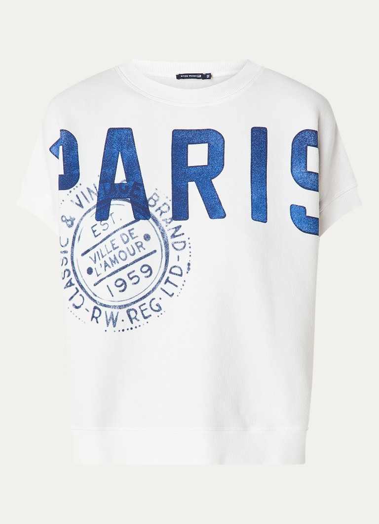 River Woods Dames Sweater met print in de kleur Wit