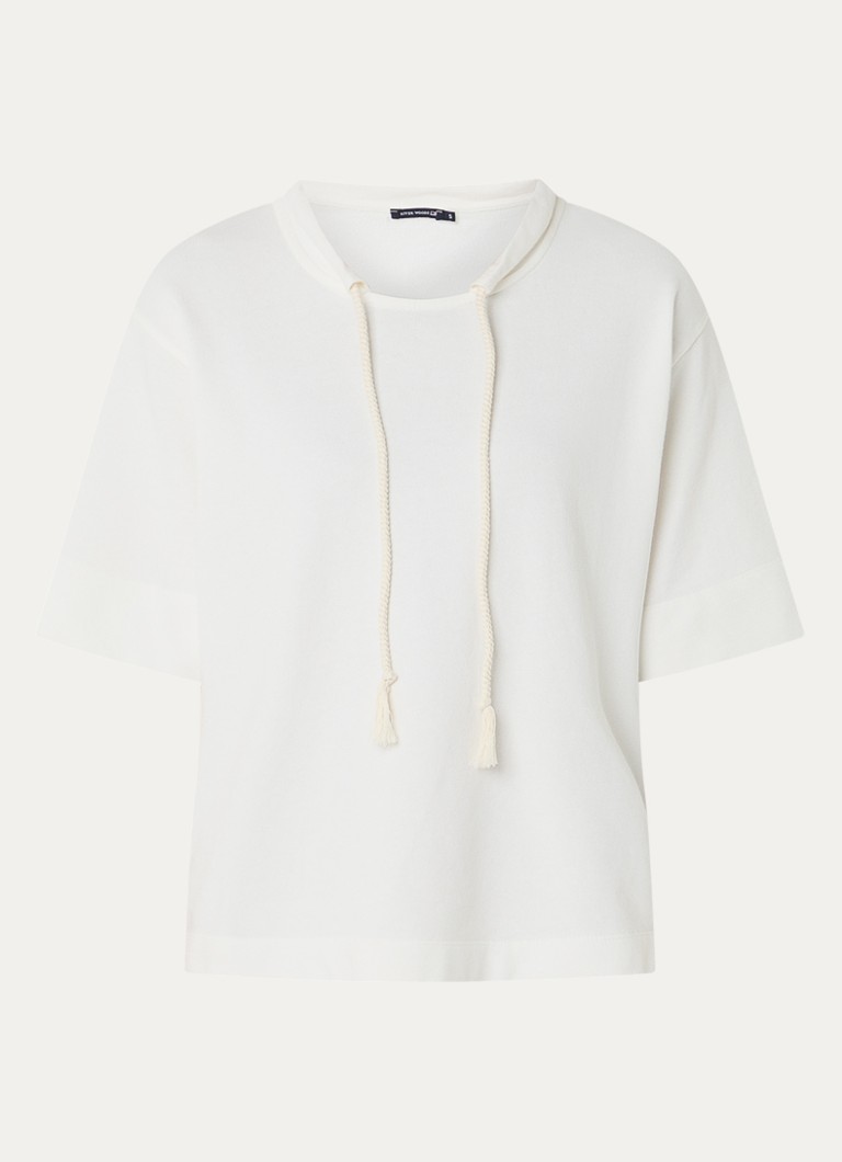 River Woods Dames T-shirt met detail van fleece in de kleur Wit