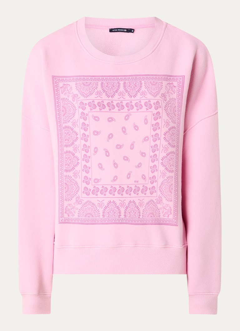 River Woods Dames Sweater met paisley dessin in de kleur Roze
