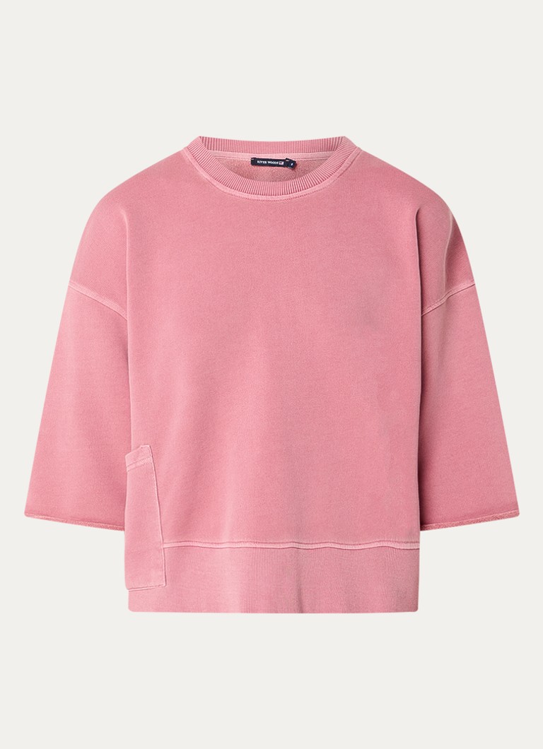 River Woods Dames Sweater met opgestikte zak in de kleur Cranberryrood