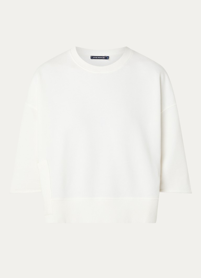River Woods Dames Sweater met opgestikte zak in de kleur Gebroken wit