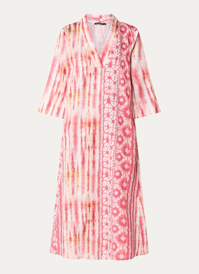 River Woods Dames Midi tuniekjurk met steekzakken en print in de kleur Koraalroze