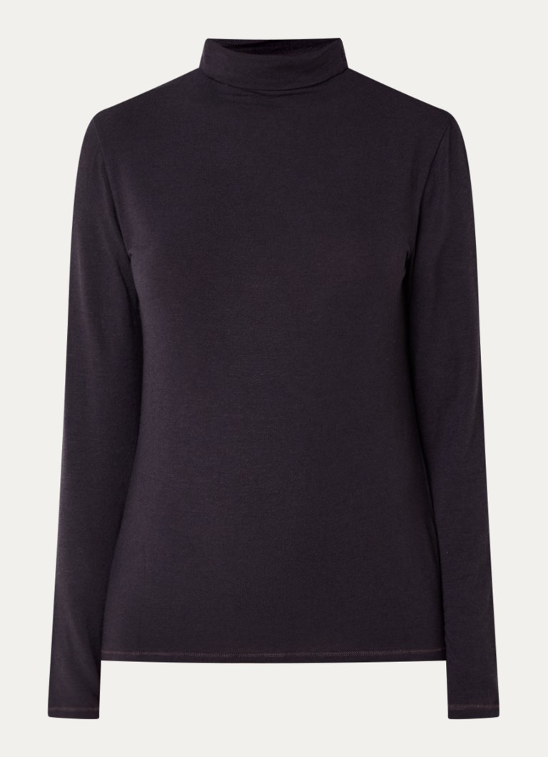 River Woods Dames Pullover in wolblend met col in de kleur Blauw