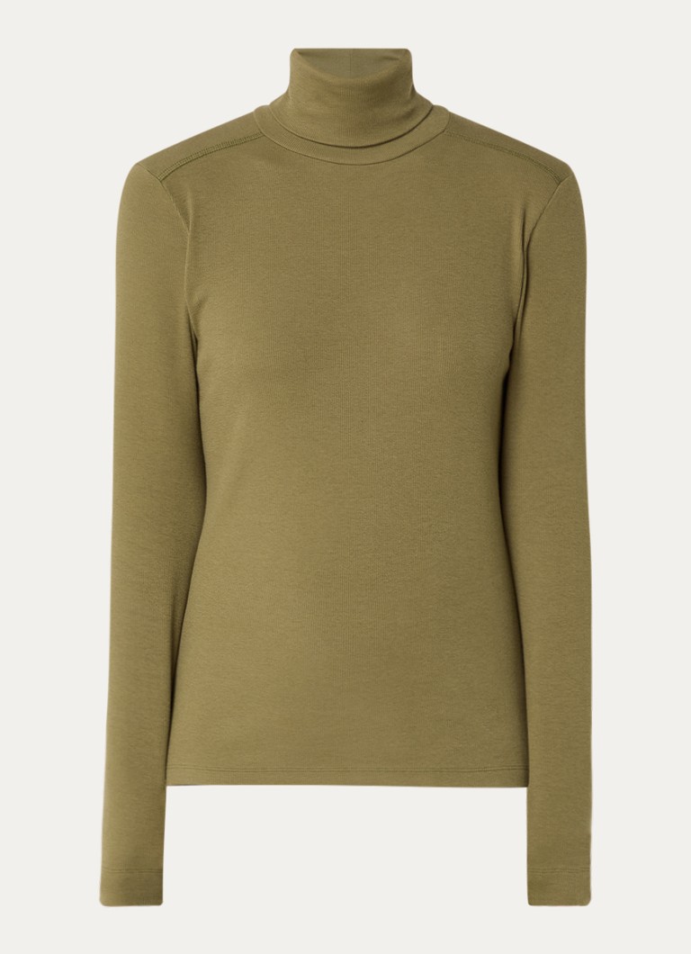 River Woods Dames Longsleeve met col in de kleur Khaki