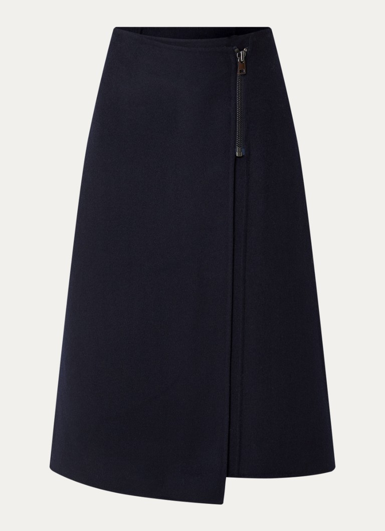 River Woods Dames Midi rok met split in de kleur Donkerblauw
