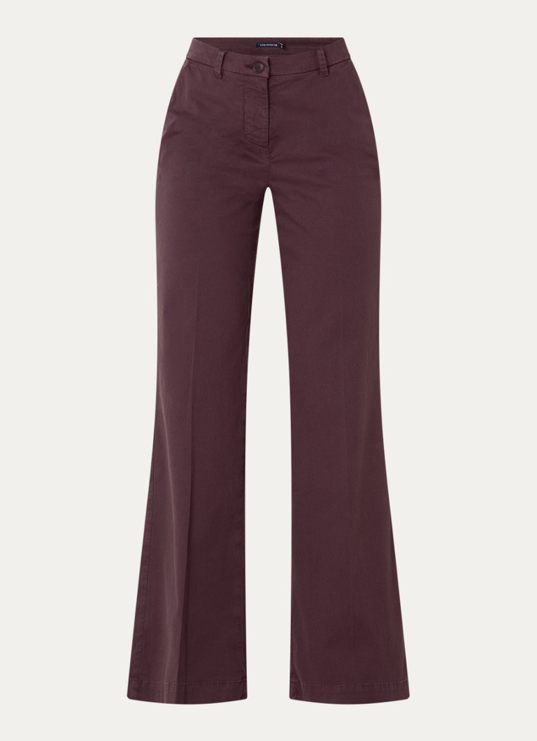 River Woods Dames High waist flared fit pantalon met stretch in de kleur Bordeauxrood