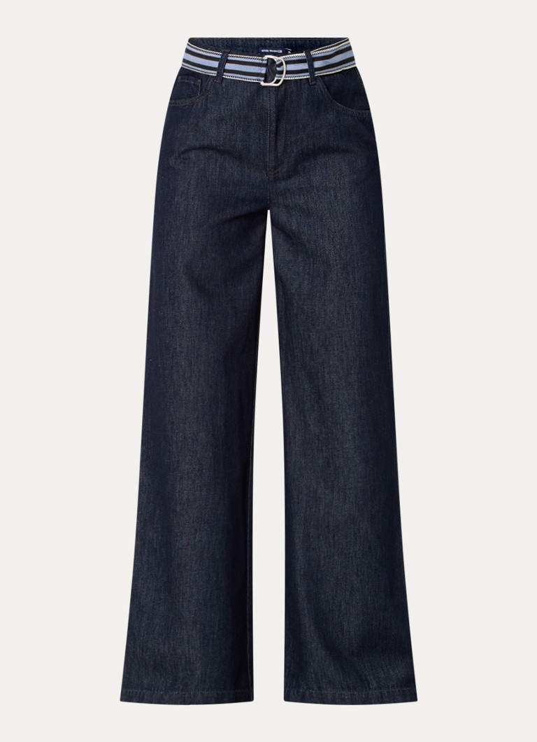 River Woods Dames High waist wide leg jeans met donkere wassing in de kleur Indigo