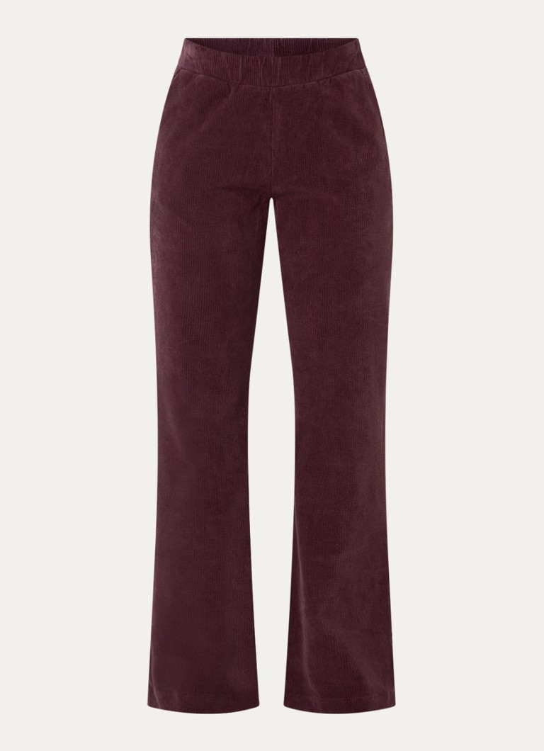 River Woods Dames High waist loose fit broek met steekzakken in de kleur Bordeauxrood