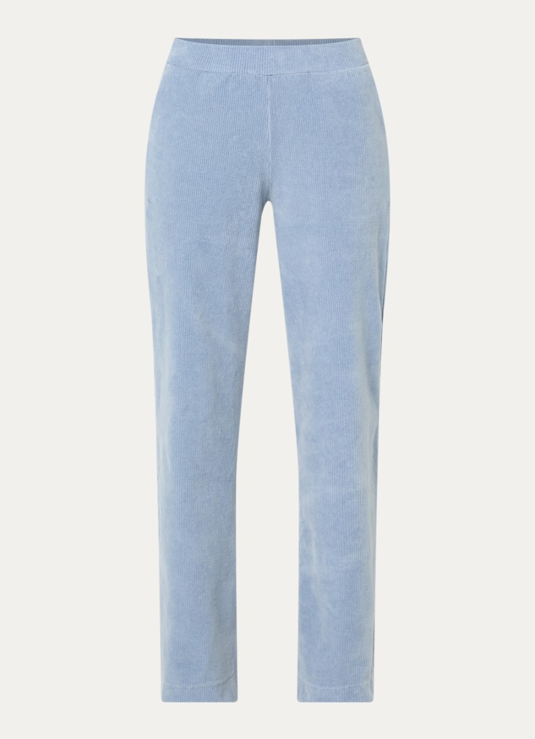 River Woods Dames High waist loose fit broek met steekzakken in de kleur Lichtblauw
