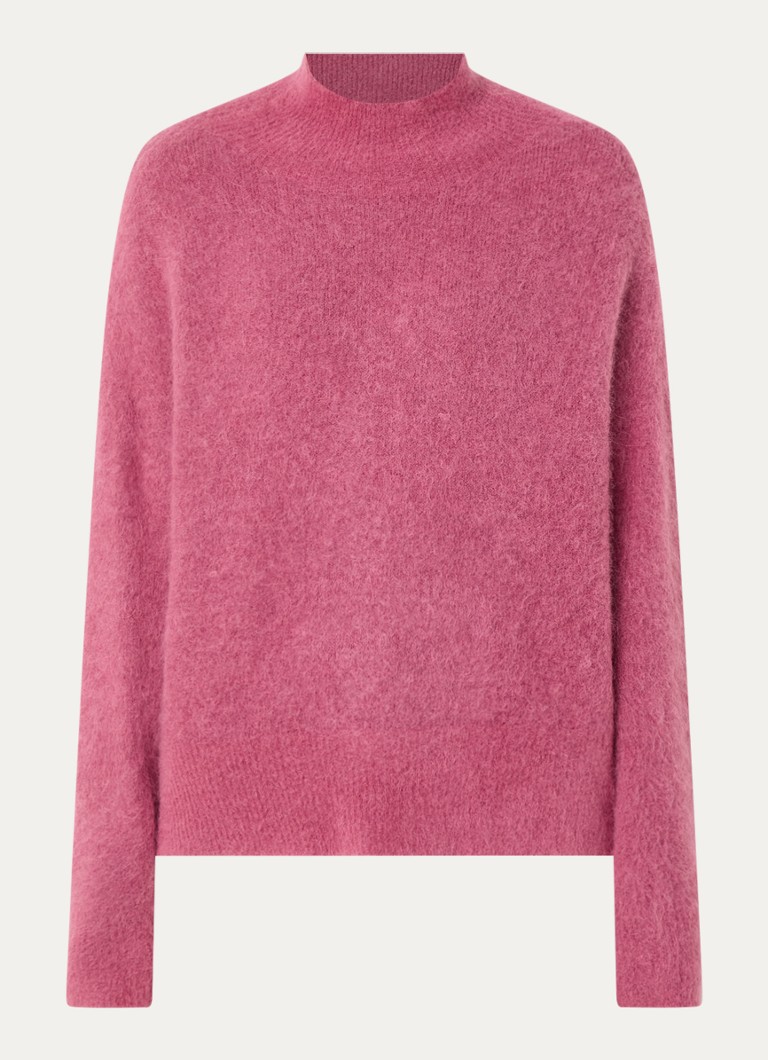 River Woods Dames Fijngebreide trui in wolblend in de kleur Roze