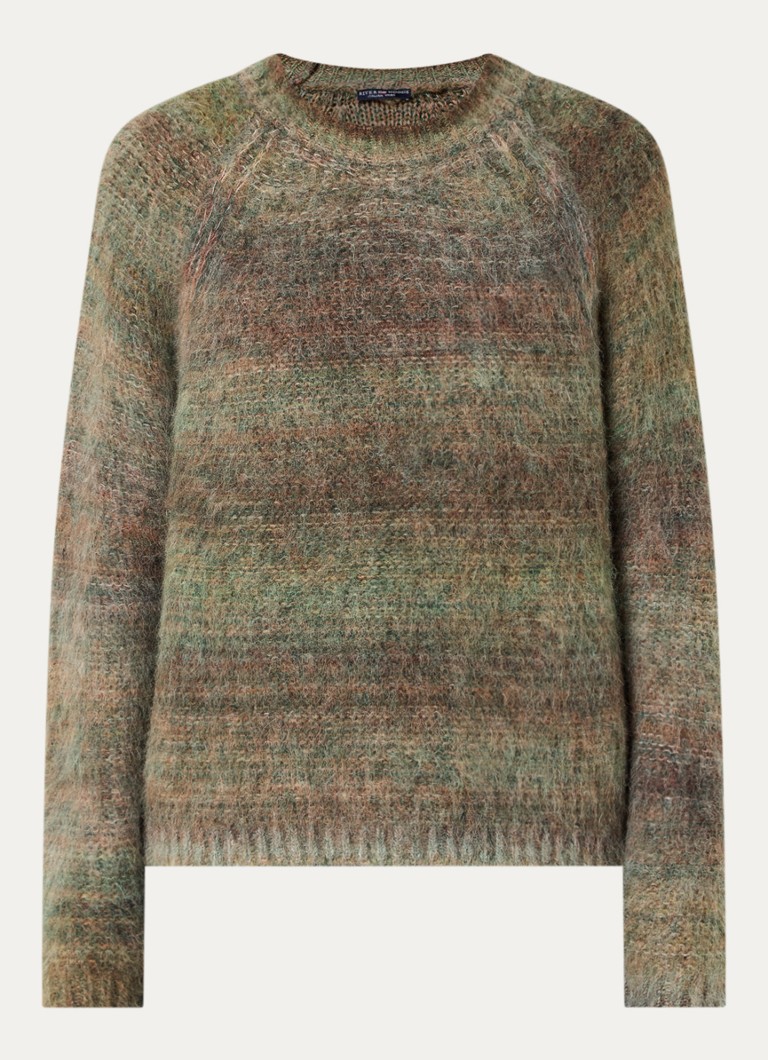 River Woods Dames Fijngebreide trui in alpaca wolblend in de kleur Bronsgroen