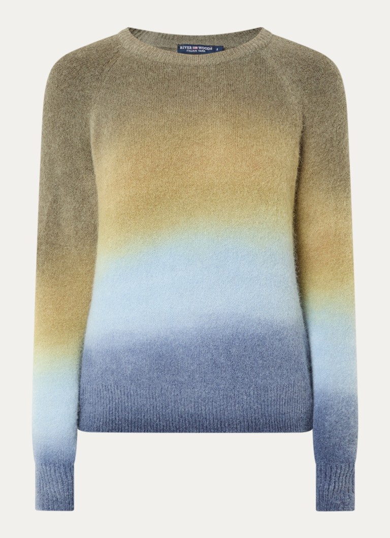 River Woods Dames Fijngebreide trui in alpaca wolblend in de kleur Groen