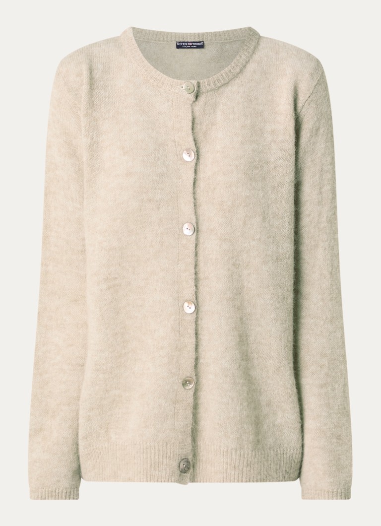 River Woods Dames Fijngebreid vest in alpaca wolblend in de kleur Zand