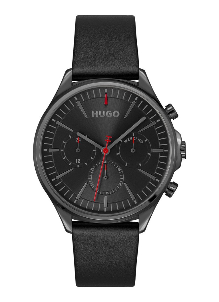HUGO Heren Smash Multi horloge HU1530408 in de kleur Zwart, maat: ns