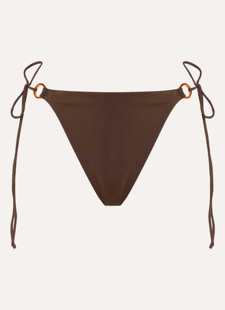 Aya Label Dames The Athena bikinislip met print in de kleur Donkerbruin, maat: S