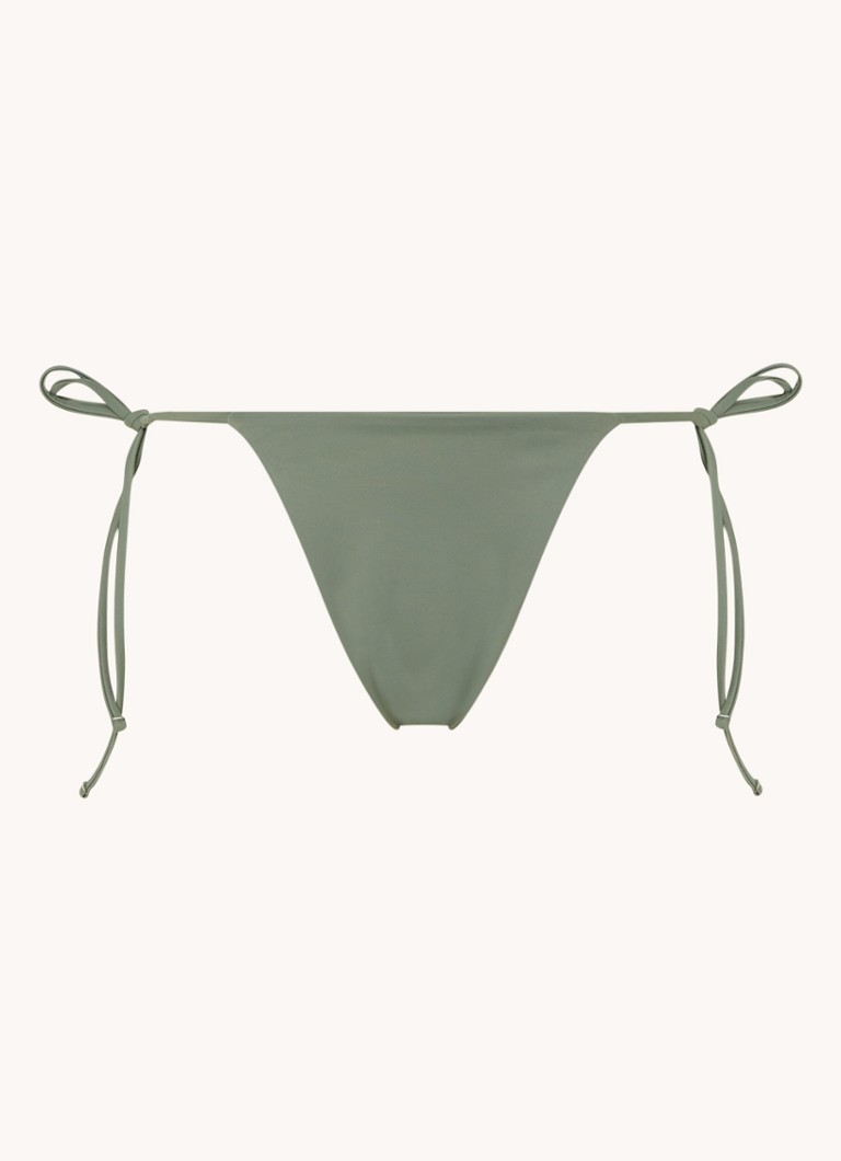 Aya Label Dames Iris brazilian bikinislip met geknoopt detail in de kleur Lindegroen, maat: M