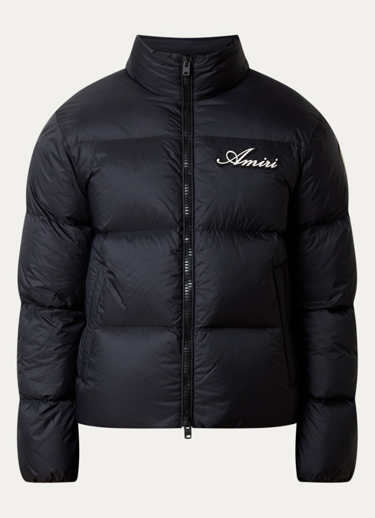 AMIRI Heren Bones puffer jack met donsvulling en logoborduring in de kleur Zwart, maat: L