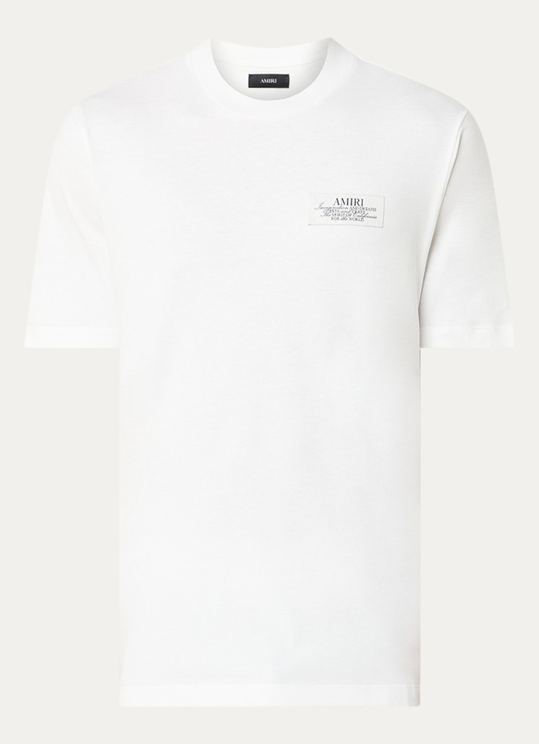 AMIRI Heren Spirit T-shirt met logo- en backprint in de kleur Gebroken wit, maat: S