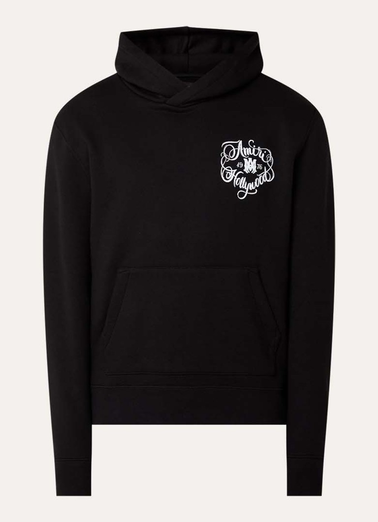 AMIRI Heren Hoodie met logo- en backprint in de kleur Zwart, maat: L