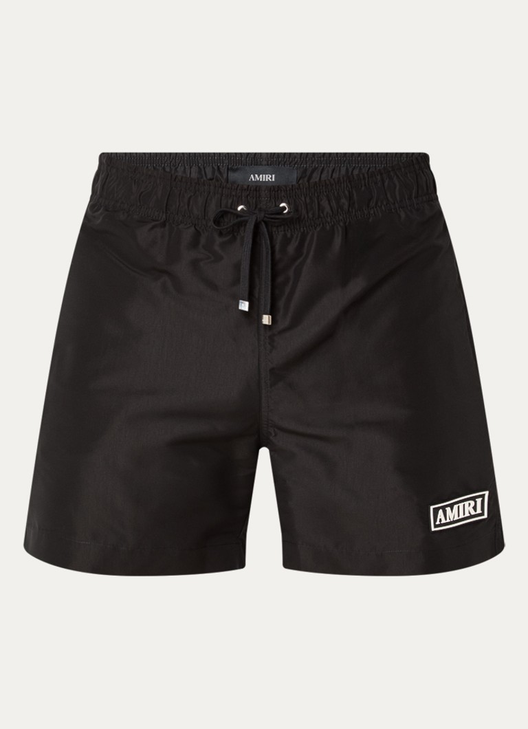 AMIRI Heren Patch zwemshort met 3D logo en steekzakken in de kleur Zwart, maat: M