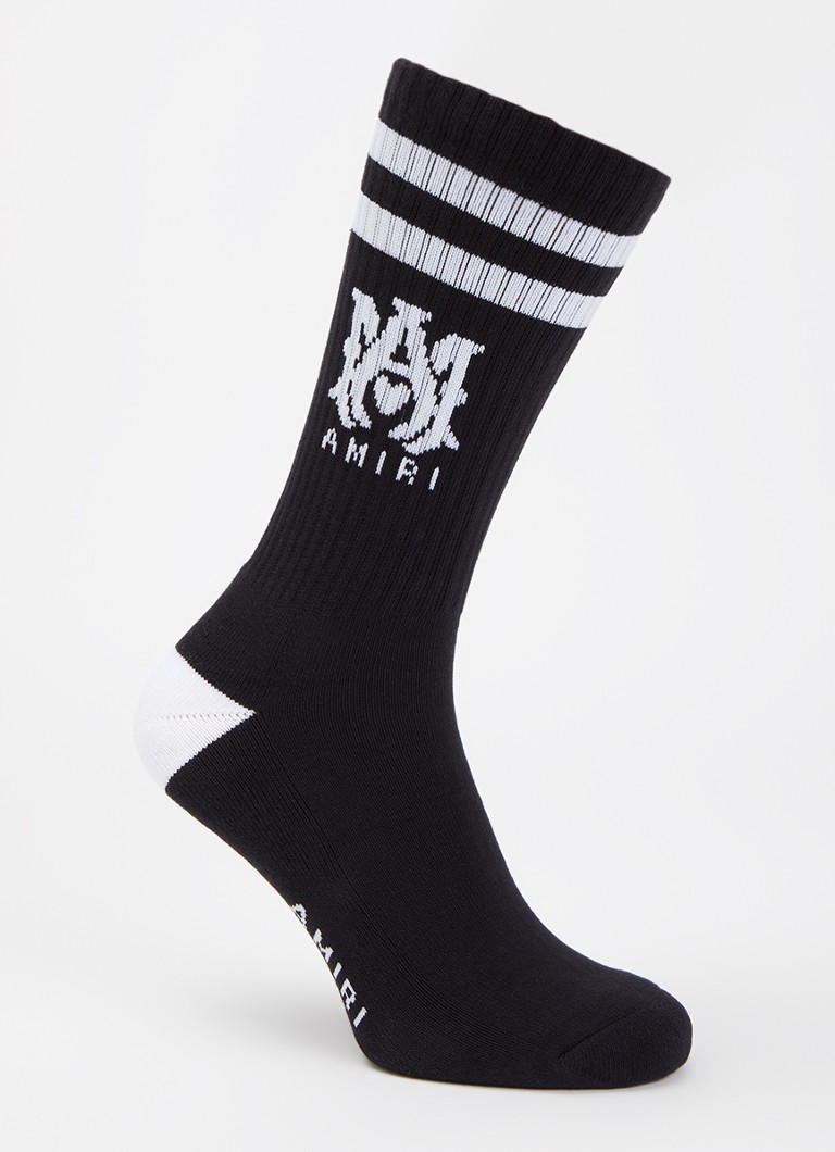 AMIRI Heren Sokken met logo in de kleur Zwart, maat: 43-44