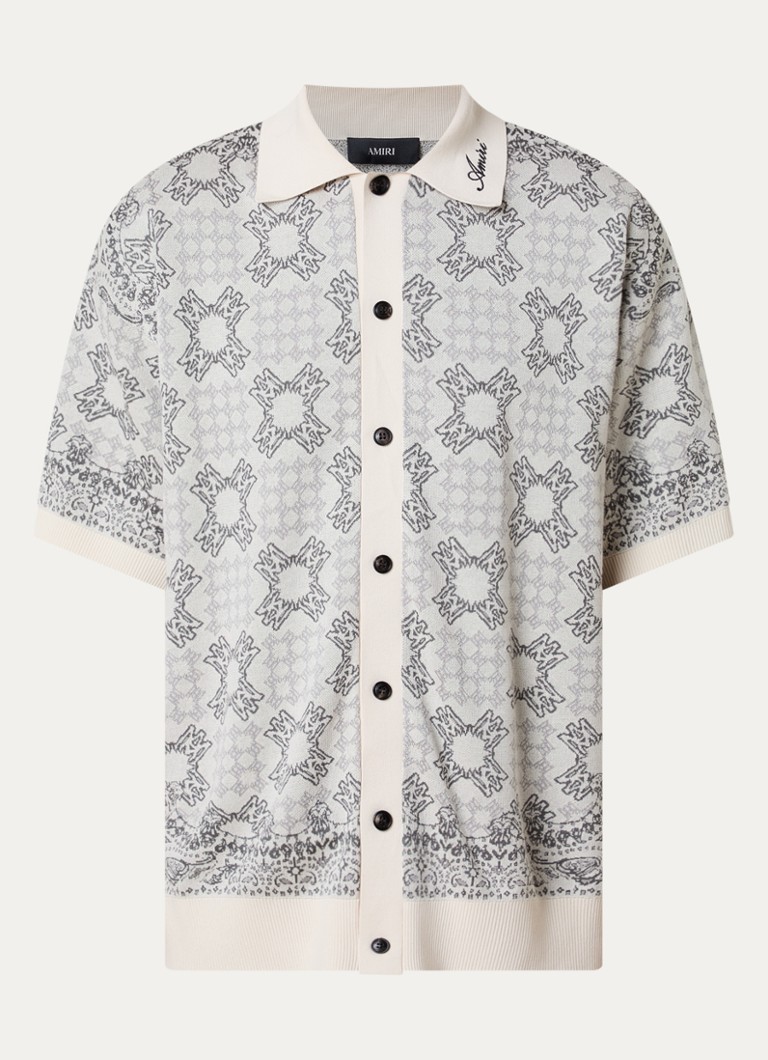 AMIRI Heren Regular fit overhemd met print in de kleur Donkerbeige, maat: M