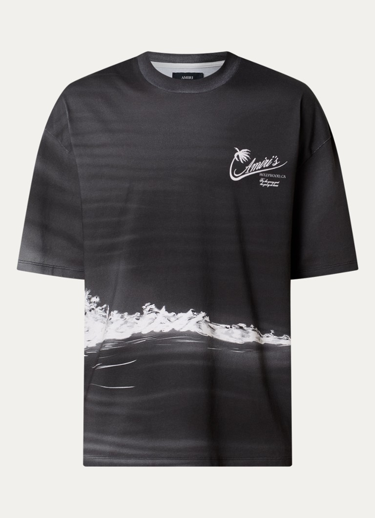 AMIRI Heren Palm T-shirt met logo en print in de kleur Antraciet, maat: S