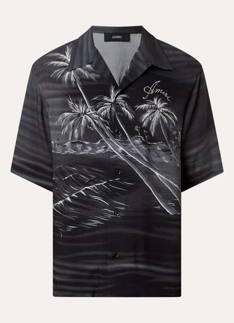 AMIRI Heren Palms regular fit overhemd met print in de kleur Zwart, maat: M