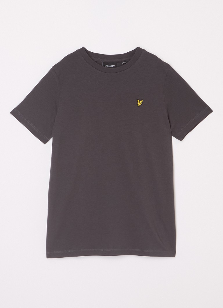 Lyle & Scott Jongens T-shirt met logoborduring in de kleur Antraciet, maat: 3-4J=104