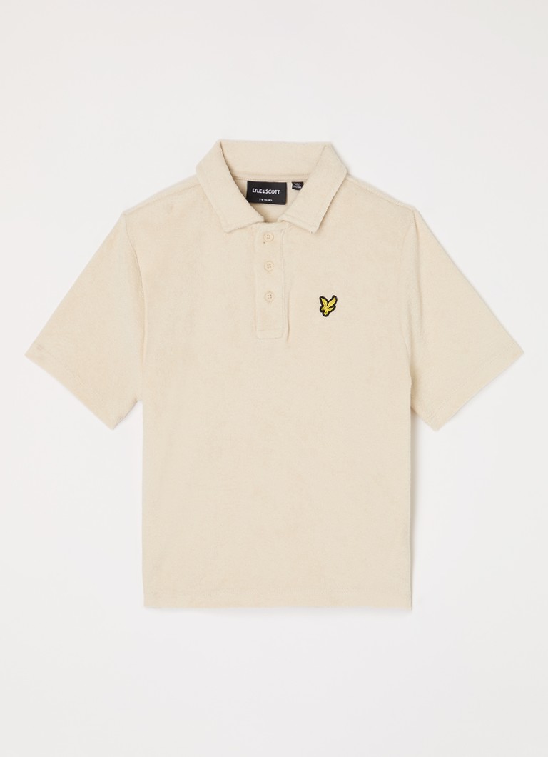 Lyle & Scott Jongens Polo van badstof in de kleur Creme, maat: 7/8