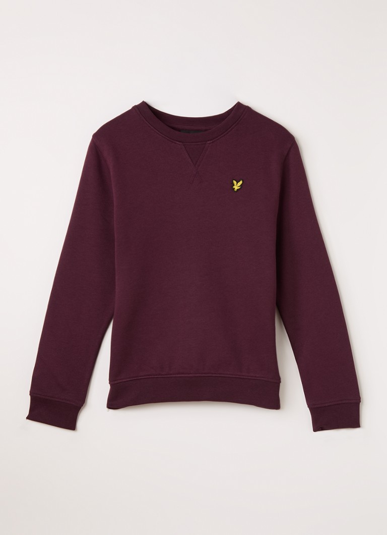 Lyle & Scott Jongens Sweater met logoborduring in de kleur Bordeauxrood, maat: 3J-4J=104