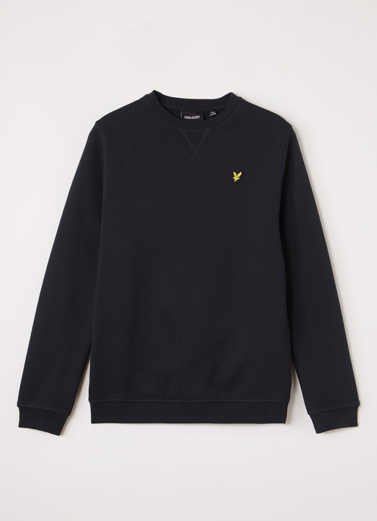 Lyle & Scott Jongens Sweater met logoborduring in de kleur Donkerblauw, maat: 152