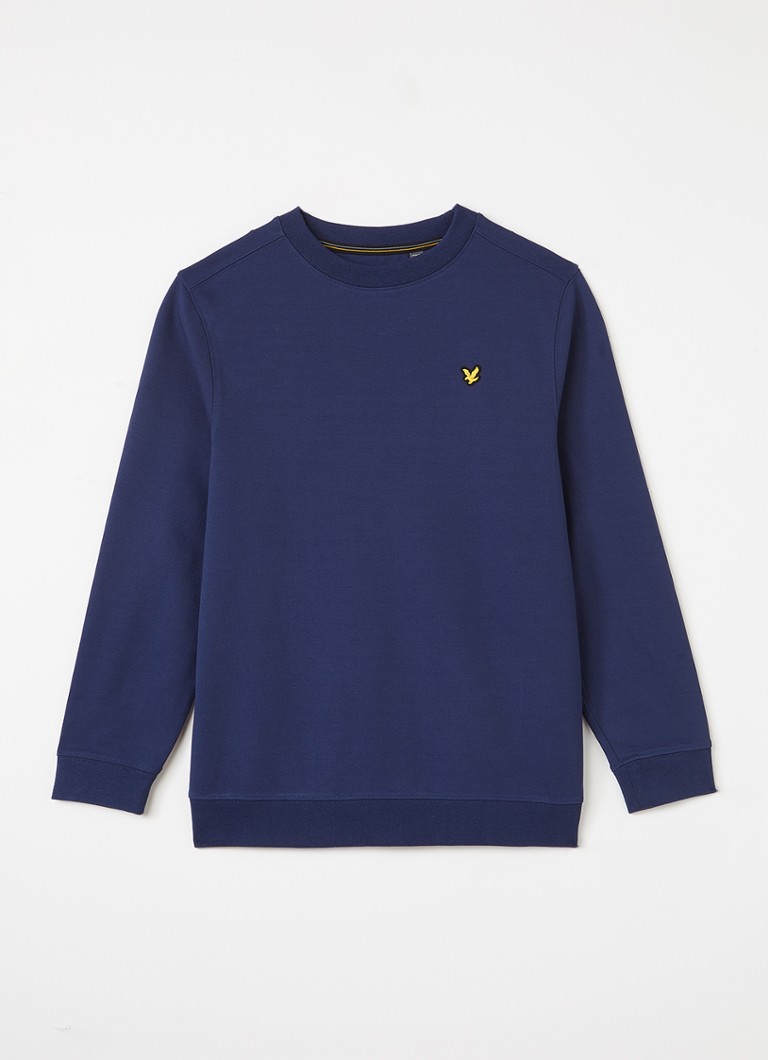 Lyle & Scott Jongens Sweater met logoborduring in de kleur Indigo, maat: 7-8J=128