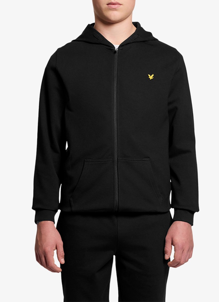 Lyle & Scott Jongens Sweatvest met logo in de kleur Zwart, maat: 14-15J=164