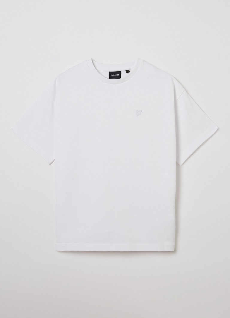 Lyle & Scott Jongens T-shirt met logoborduring in de kleur Wit, maat: 14-15J=164