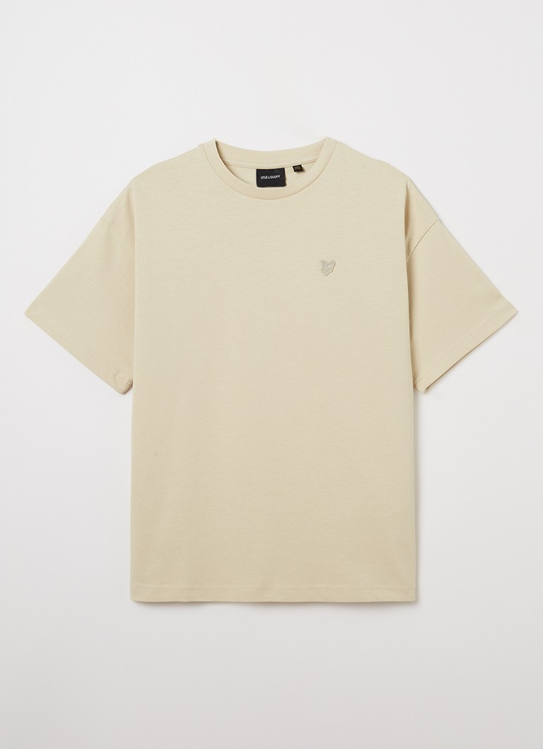 Lyle & Scott Jongens T-shirt met logoborduring in de kleur Beige, maat: 10-11J=140