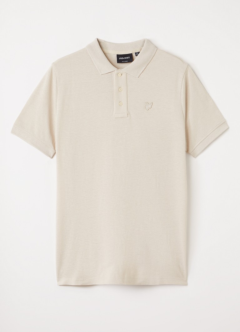 Lyle & Scott Jongens Polo in linnenblend in de kleur Beige, maat: 14-15J=164