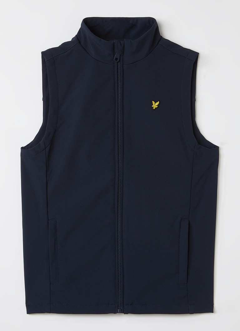 Lyle & Scott Jongens Softshell bodywarmer met logoborduring in de kleur Donkerblauw, maat: 10-11J=140