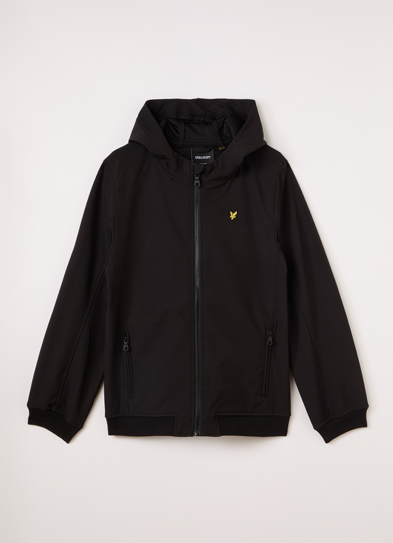 Lyle & Scott Jongens Jack met logo en steekzakken in de kleur Zwart, maat: 7-8J=128