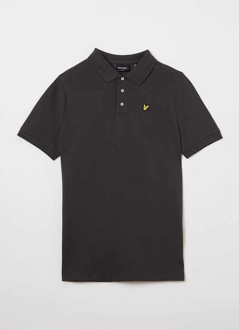 Lyle & Scott Jongens Polo met logoborduring in de kleur Antraciet, maat: 10-11J=140