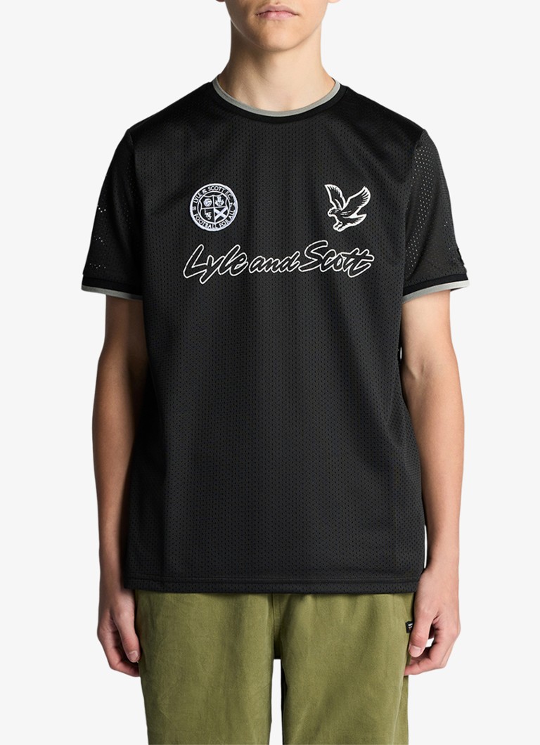 Lyle & Scott Jongens T-shirt met logoprint in de kleur Zwart, maat: 15-16J=176