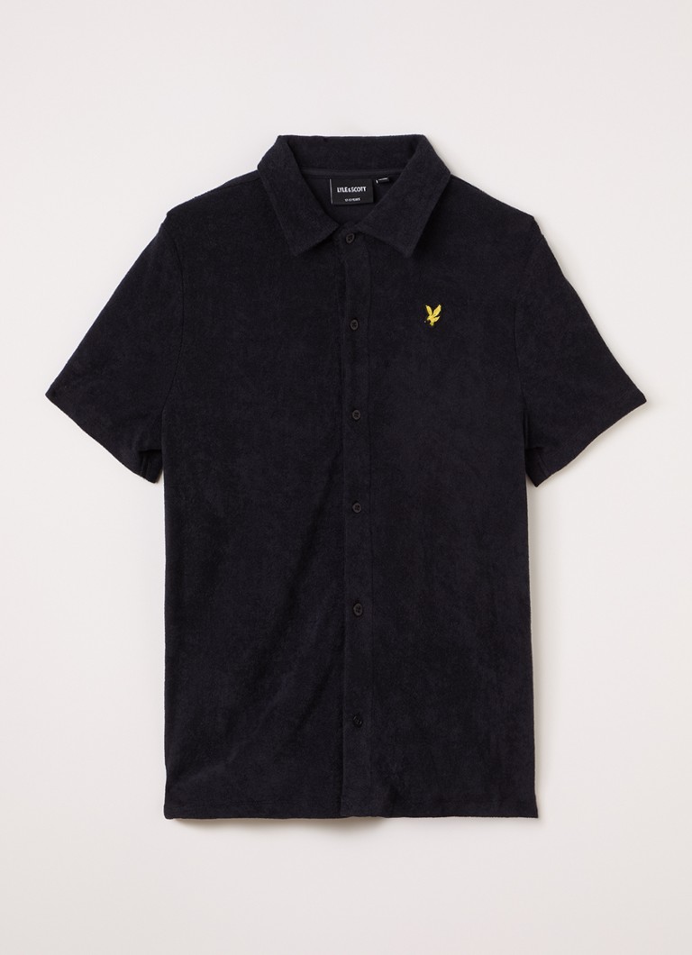 Lyle & Scott Jongens Overhemd met logo in de kleur Donkerblauw, maat: 3-4J=104